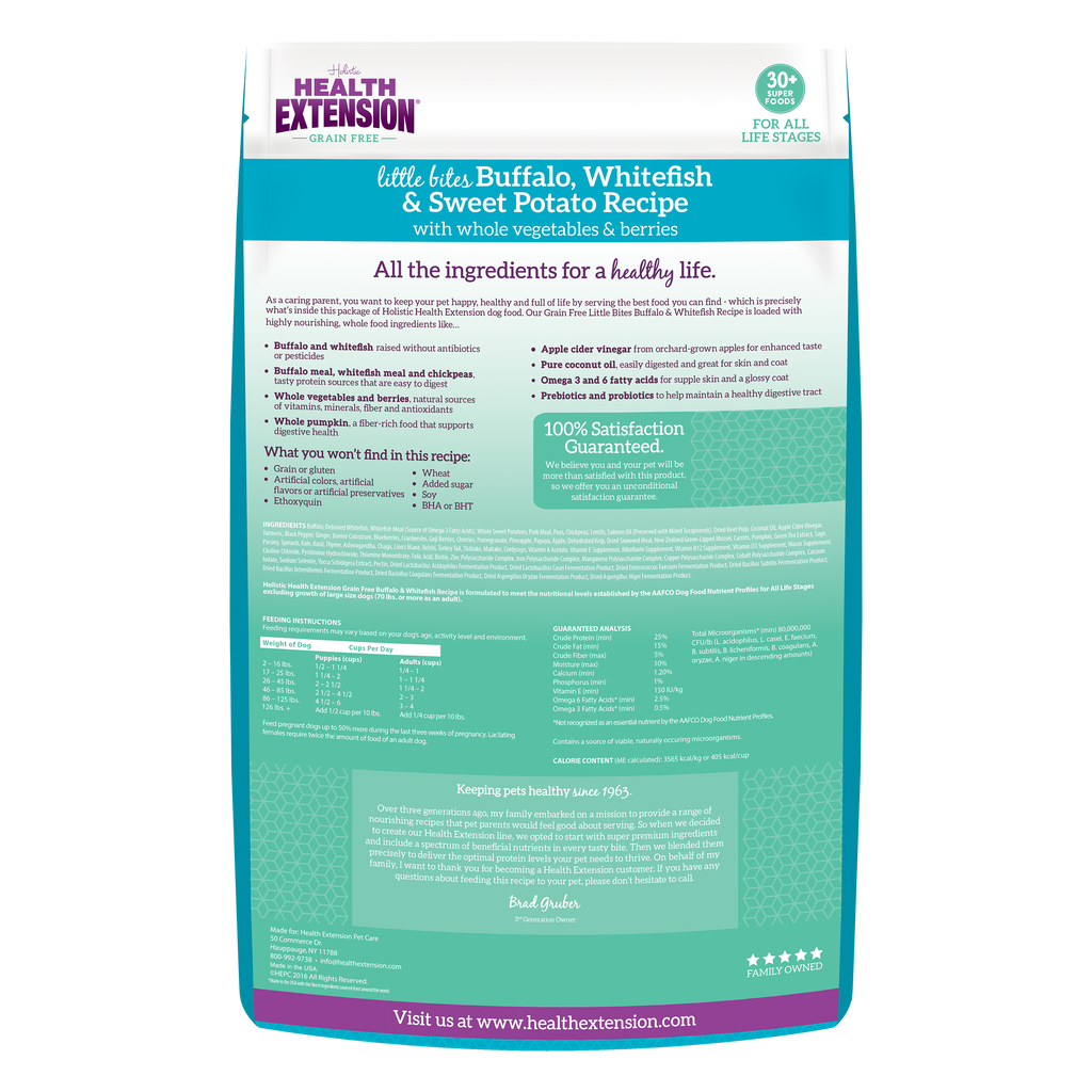 Grain Free Buffalo, Whitefish & Sweet Potato Little Bites Recipe: 3.5 lbs
