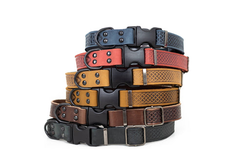 Celtic Style Leather Dog Collar | Bark Brown | Large