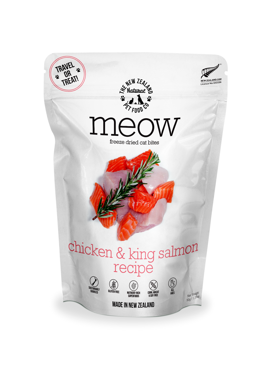 Meow Chicken & King Salmon Freeze Dried Cat Food|9.9oz: 9.9oz