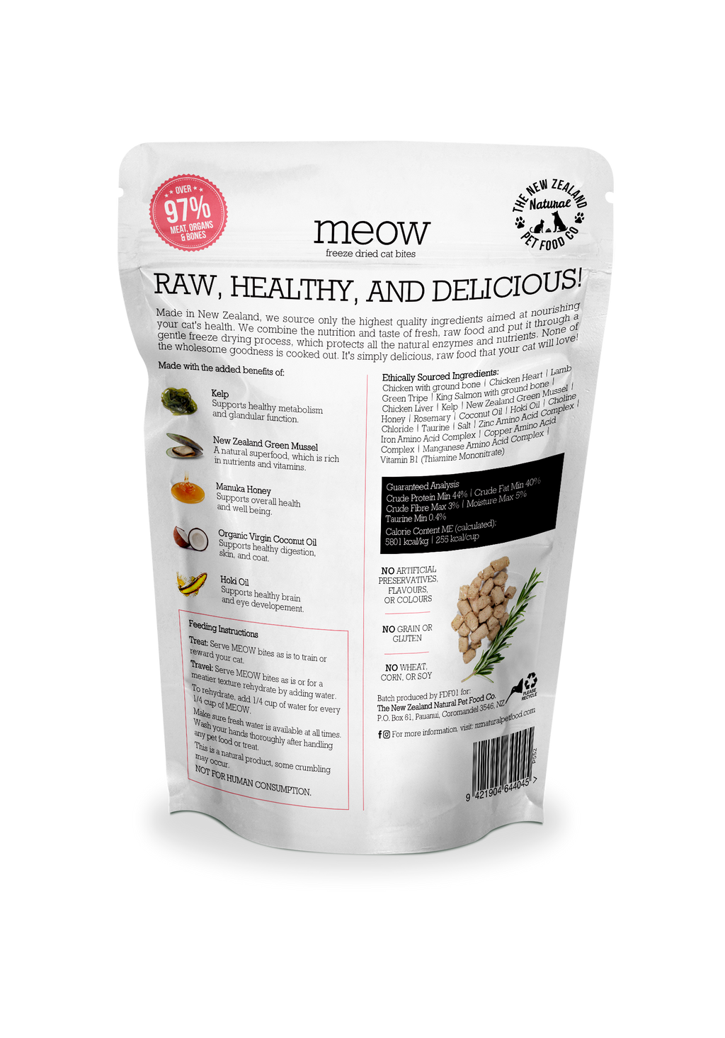 Meow Chicken & King Salmon Freeze Dried Cat Food1.76oz|9.9oz: 1.76oz