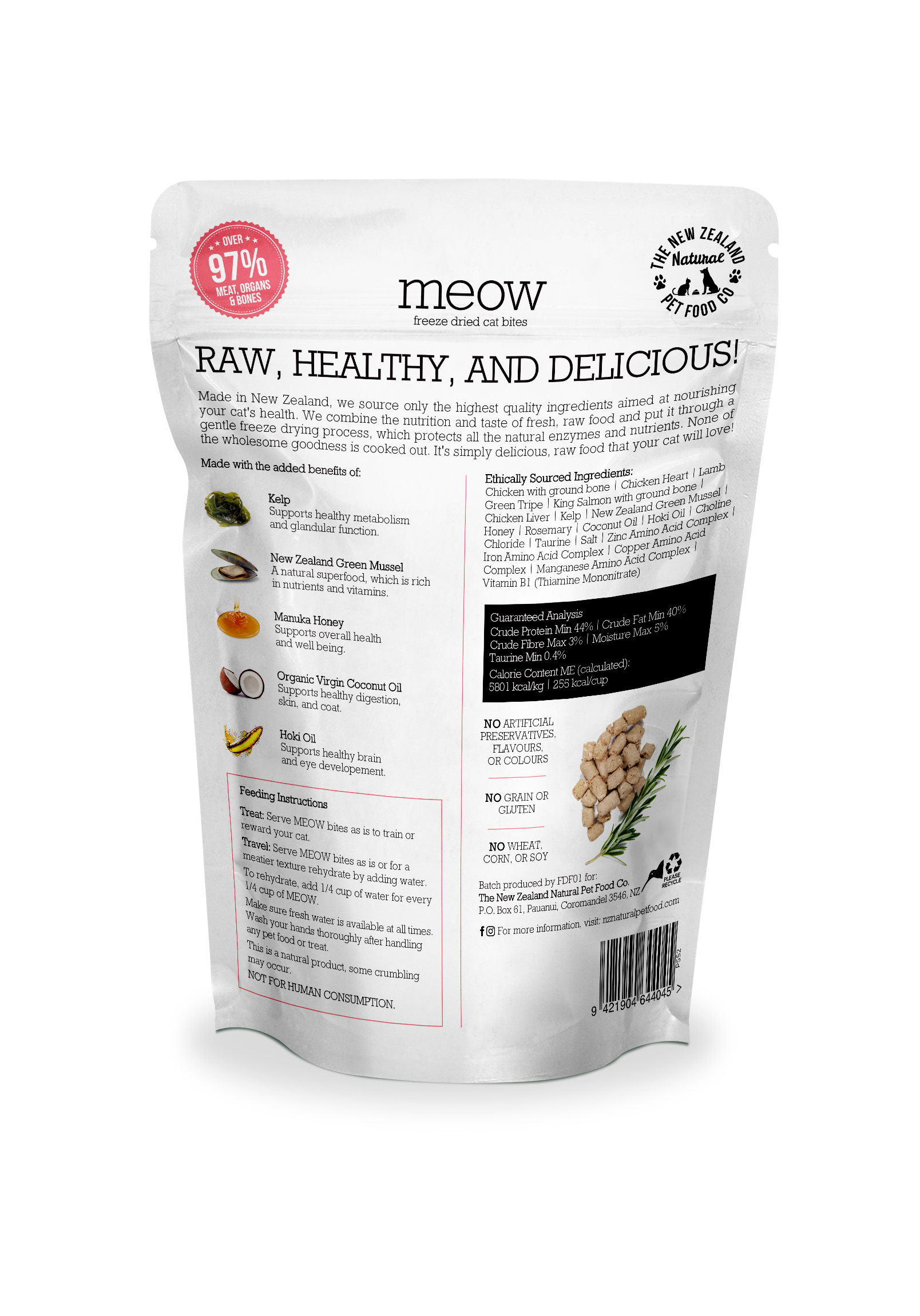 Meow Chicken & King Salmon Freeze Dried Cat Food1.76oz|9.9oz: 1.76oz