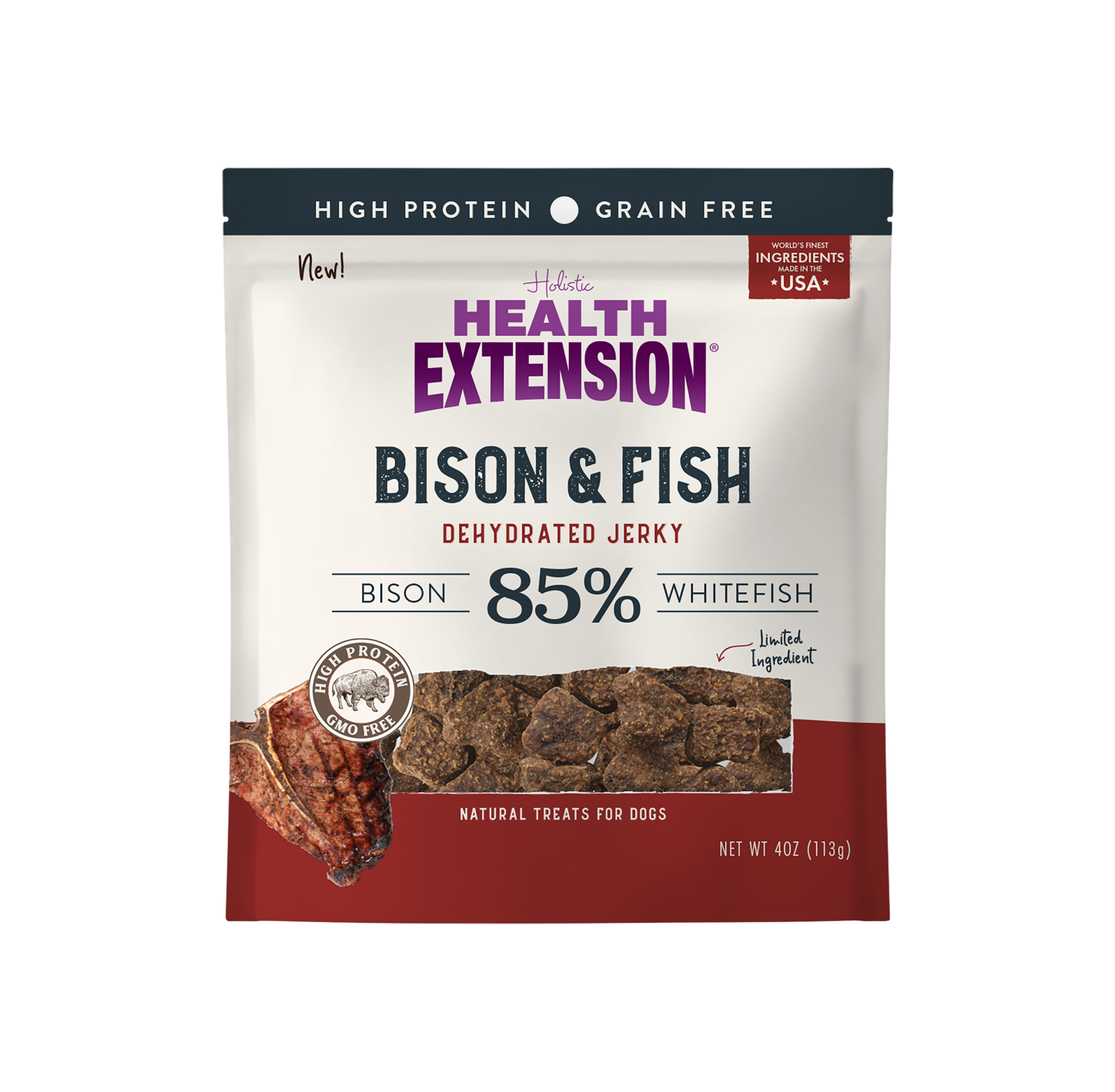 Bison & Fish Jerky: 14oz