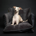 Dog Car Seat Carrier Orthopedic Foam, Black, Vegan Leather