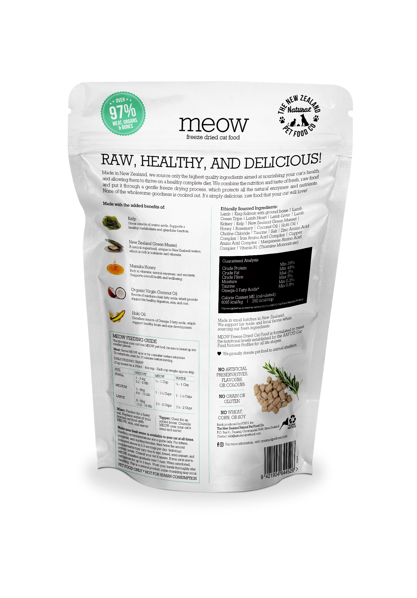 Meow Lamb & King Salmon Freeze Dried Cat Food 1.76oz | 9.9oz: 9.9oz