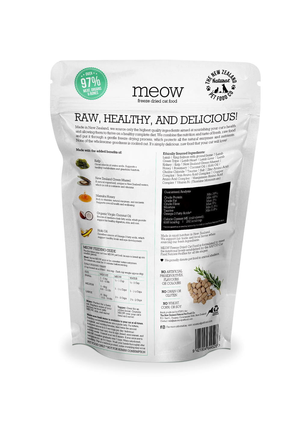 Meow Lamb & King Salmon Freeze Dried Cat Food 1.76 oz