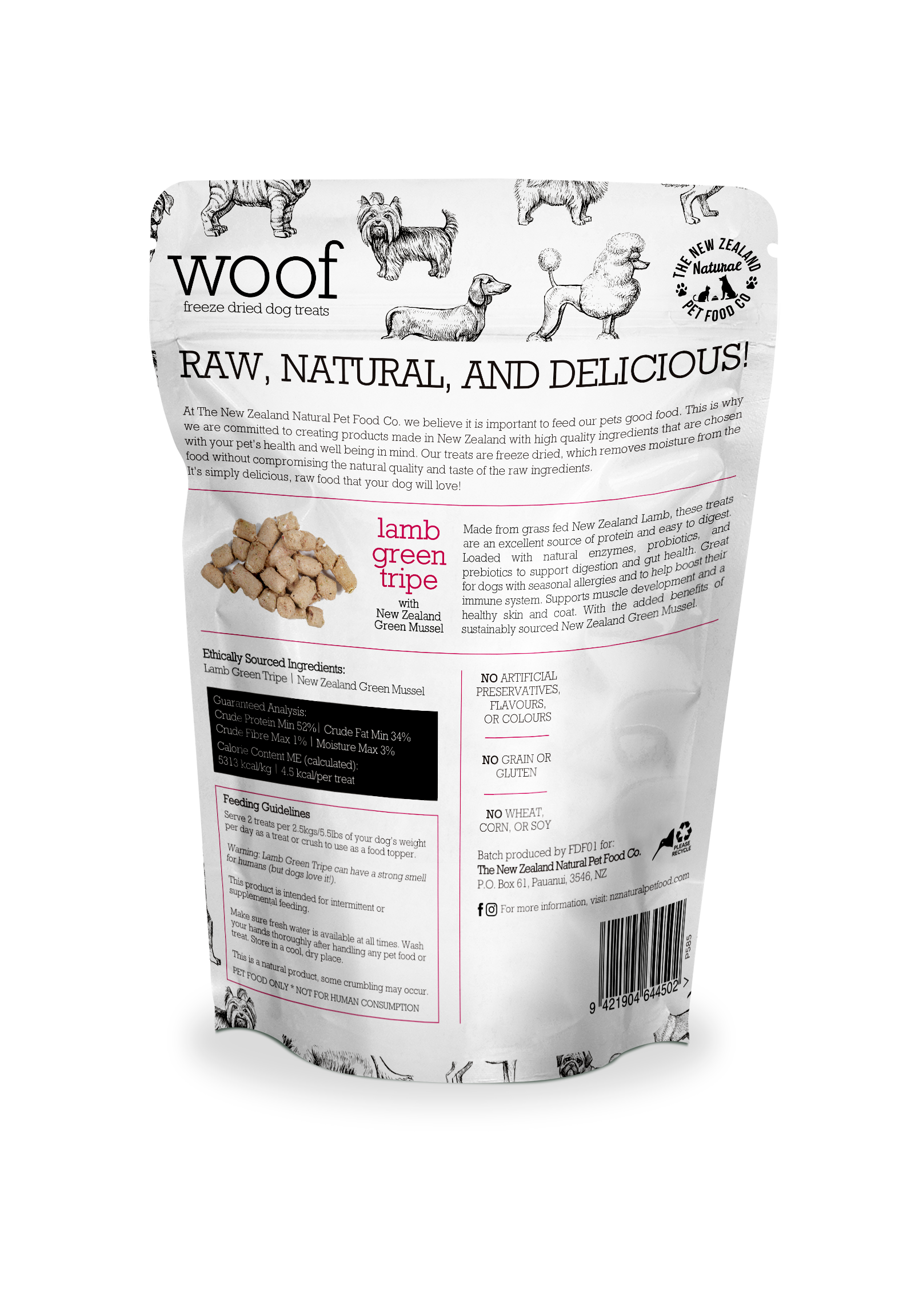 Woof Lamb Green Tripe Treats 1.4oz
