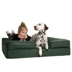 Faux Leather Orthopedic Pet Bed, Cooling Gel Foam, Sofa: Camel / XL [45*35*11]