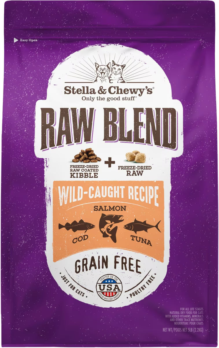 Stella & Chewys Cat Kibble - Raw Blend Wild Caught Recipe 5Lbs